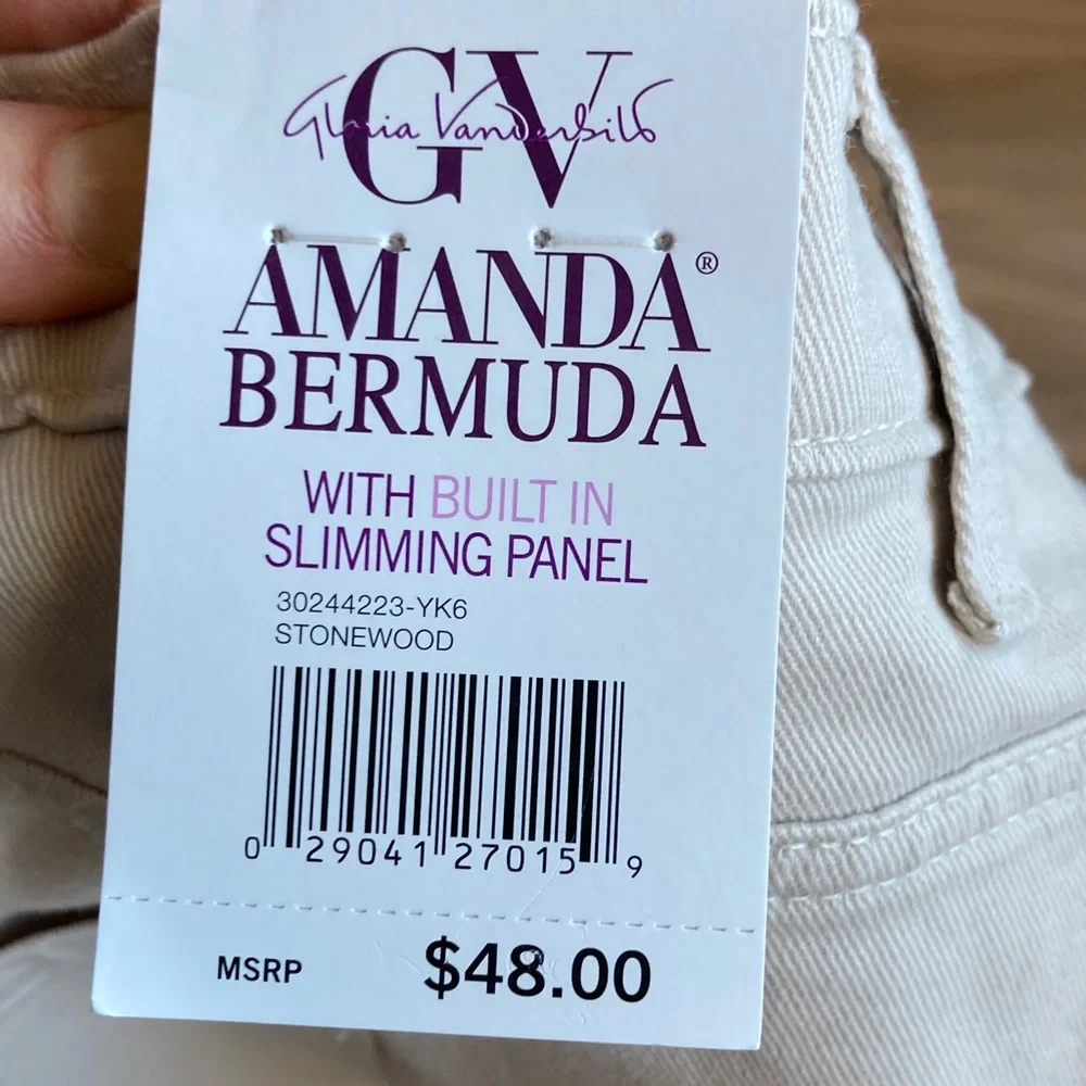 Gloria Vanderbilt stonewood jean Bermuda short flawless stretch classic rise 24W - Picture 12 of 15